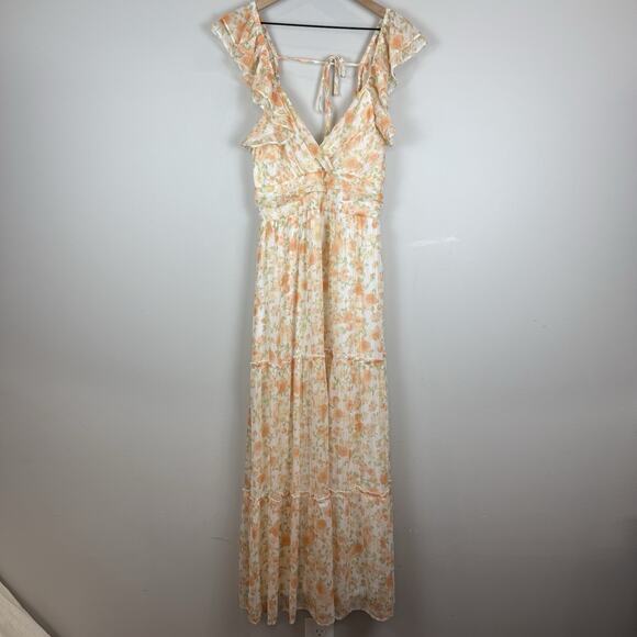 Altar'd State Tammy Floral Maxi Dress Womens Large Multi Ditsy Boho Cottagecore - Picture 3 of 11